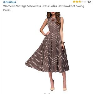 Cut out 50s Polka Dot Dress A Line Swing